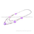 Light purple round shell jewelry sets, made of ABS/shell/metal/faux pearl, various colors/sizes